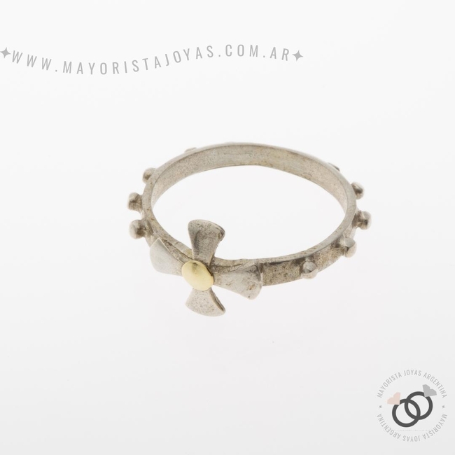 ANILLO PLATA Y ORO (POA535)