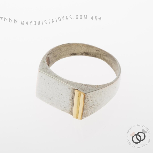 ANILLO PLATA Y ORO (POA546)