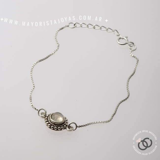 PULSERA PLATA PIEDRAS NATURALES (PBN065LU)