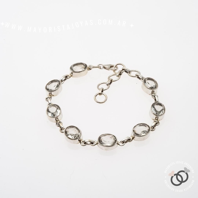 PULSERA PLATA Y PIEDRAS (PBN105)