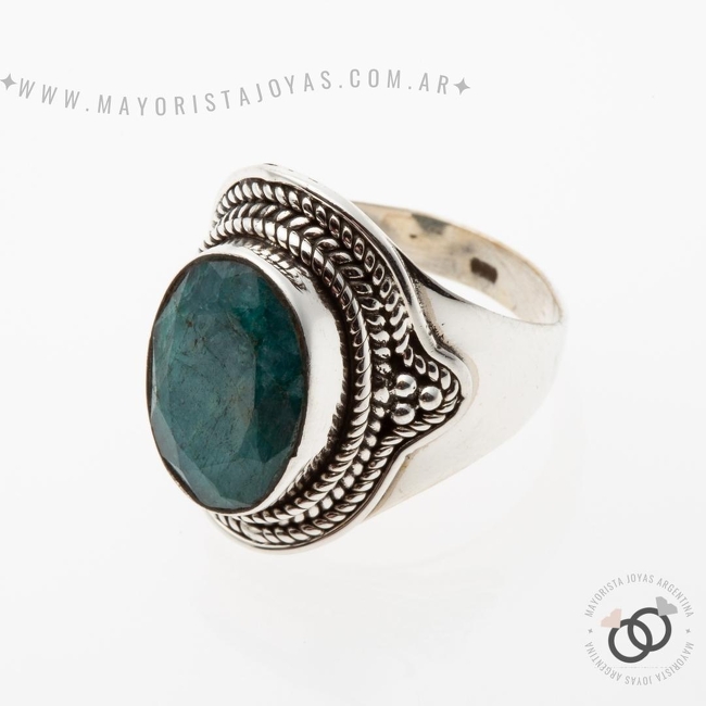 ANILLO PLATA Y PIEDRA (PAP344E)