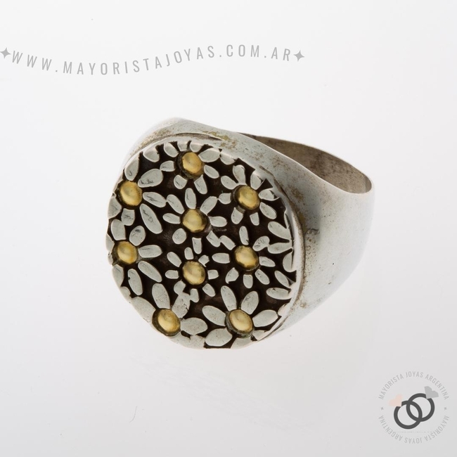 ANILLO PLATA Y ORO (POA520)