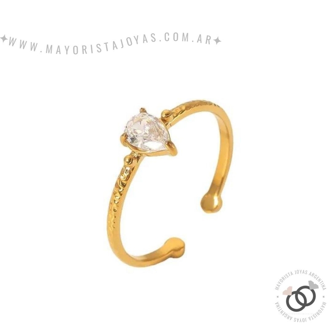 ANILLO ACERO Y CRISTAL (AAC0216)