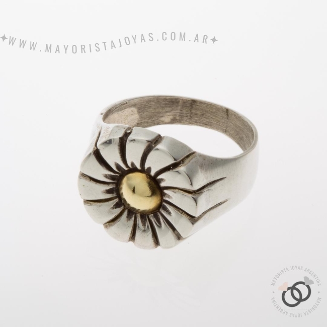 ANILLO PLATA Y ORO (POA521)