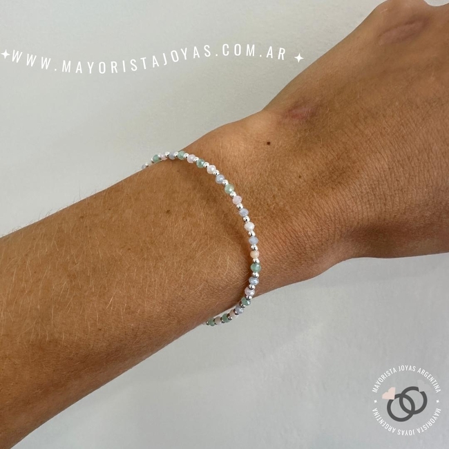PULSERA PLATA Y CRISTAL (PBC0299)