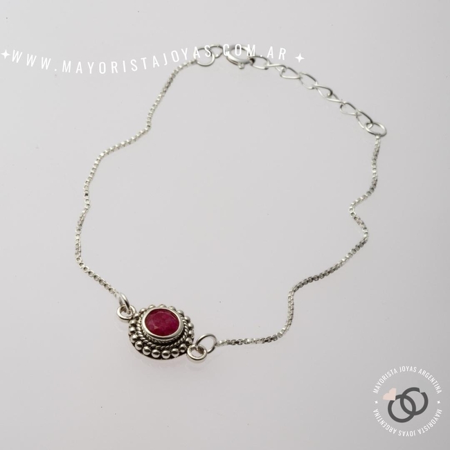 PULSERA PLATA PIEDRAS NATURALES (PBN065R)