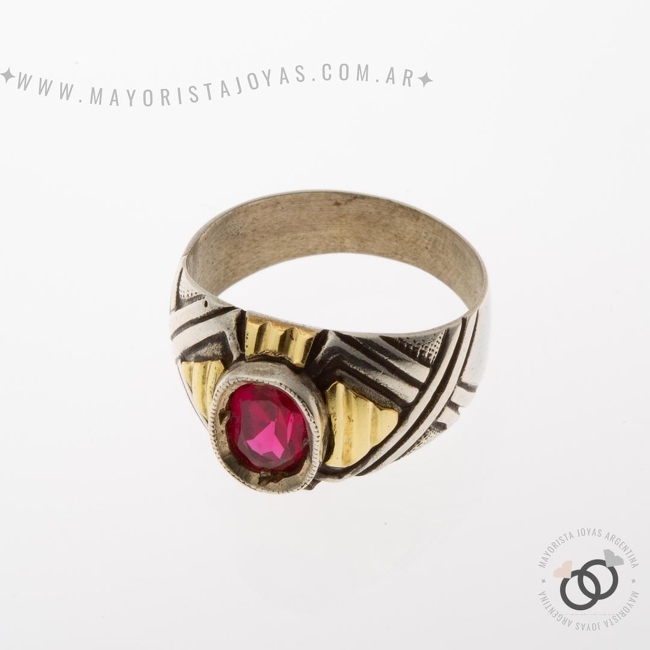 ANILLO PLATA Y ORO (POA526)