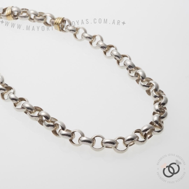 CADENA PLATA Y ORO ROLÓ 50CM (POC0027)