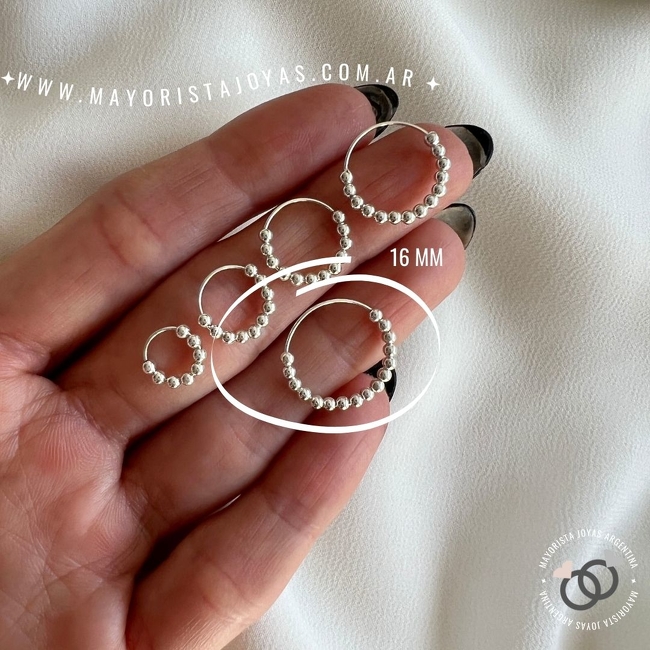 ARGOLLAS PLATA BOLITAS (PHl163)