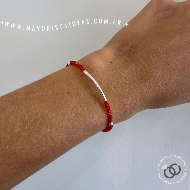 PULSERA PLATA Y CRISTAL (PBC0266)