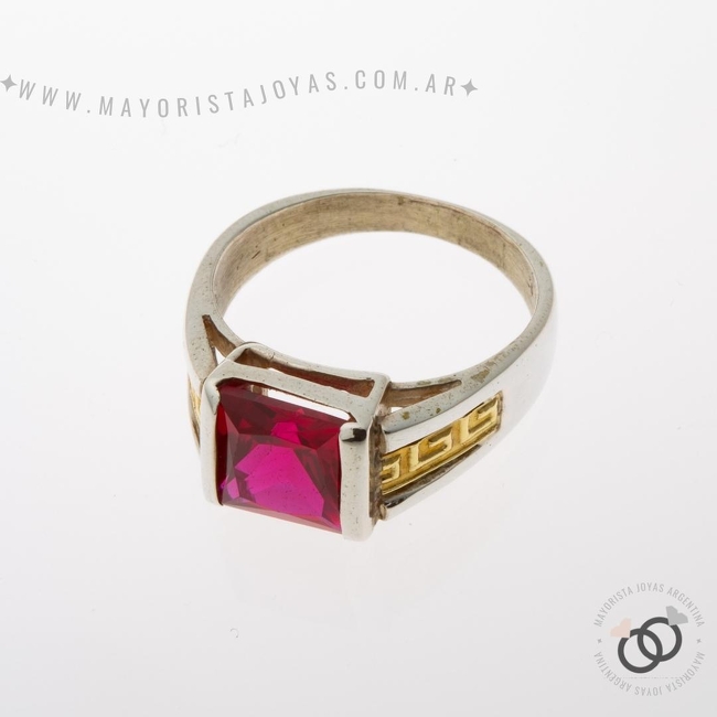 ANILLO PLATA Y ORO (POA525)