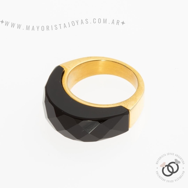 ANILLOS ACERO Y CRISTAL (AAC183)