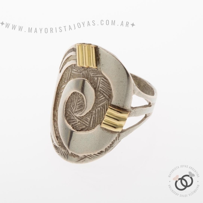ANILLO PLATA Y ORO (POA542)