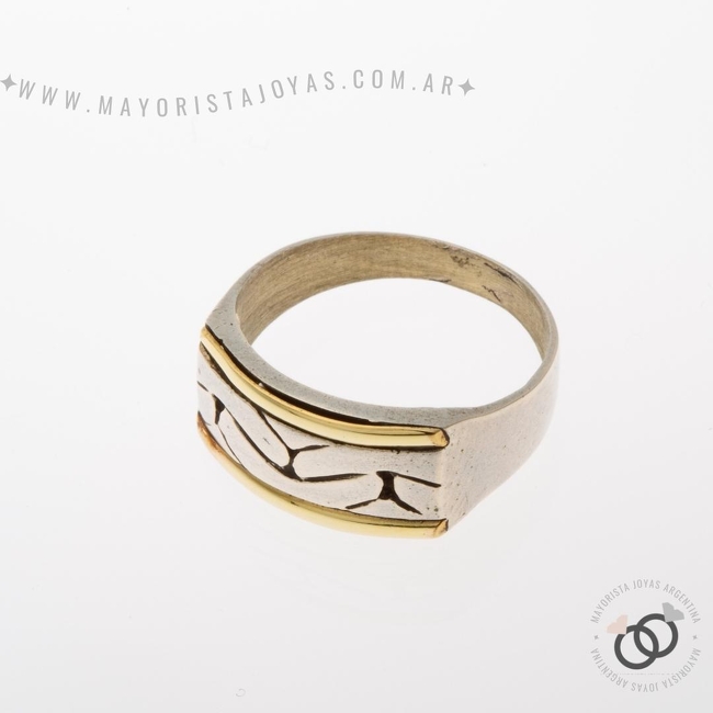 ANILLO PLATA Y ORO (POA544)