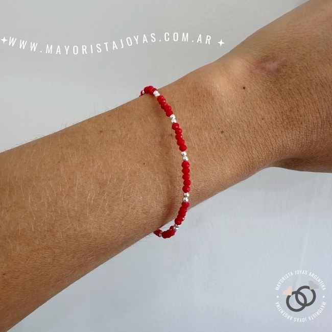 PULSERA PLATA Y CRISTAL (PBC0258)