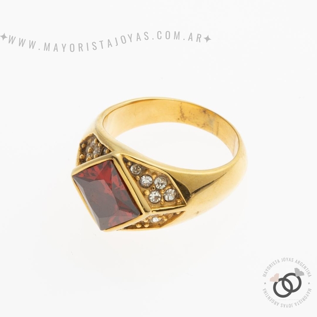 ANILLOS ACERO Y CRISTAL (AAC165)