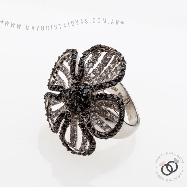ANILLO  PLATA Y  CRISTAL (PAC0250)