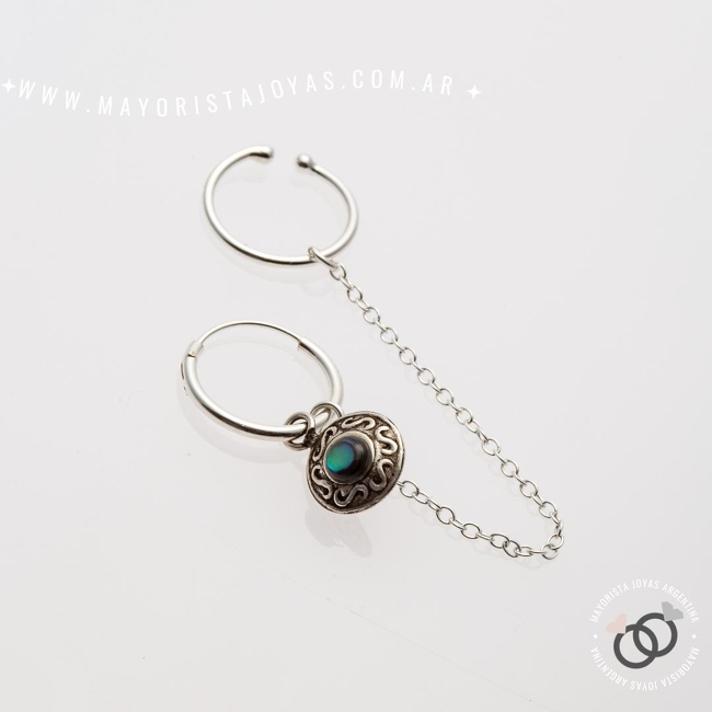 AROS DE PLATA Y PIEDRAS (PPN0174A)