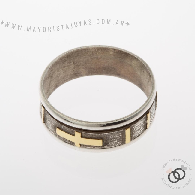 ANILLO PLATA Y ORO (POA536)