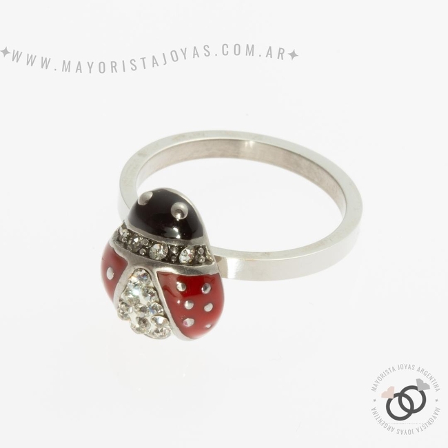 ANILLOS ACERO Y CRISTAL (AAC178)