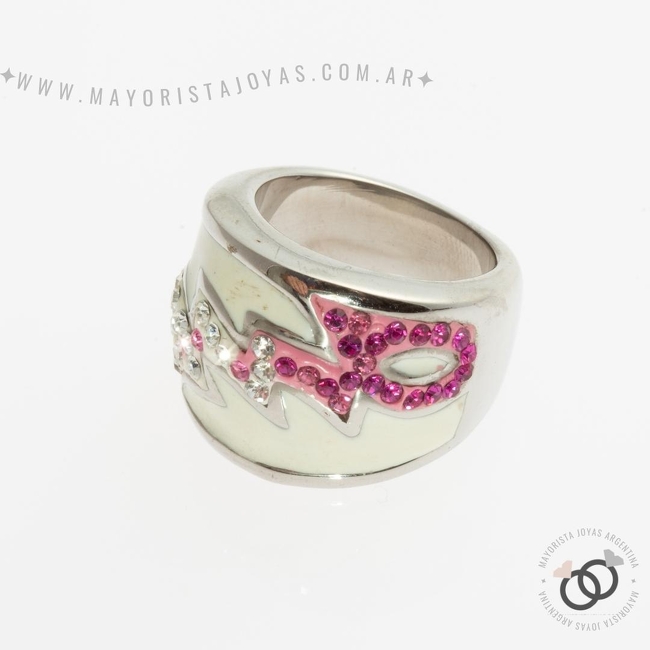ANILLOS ACERO Y CRISTAL (AAC171)