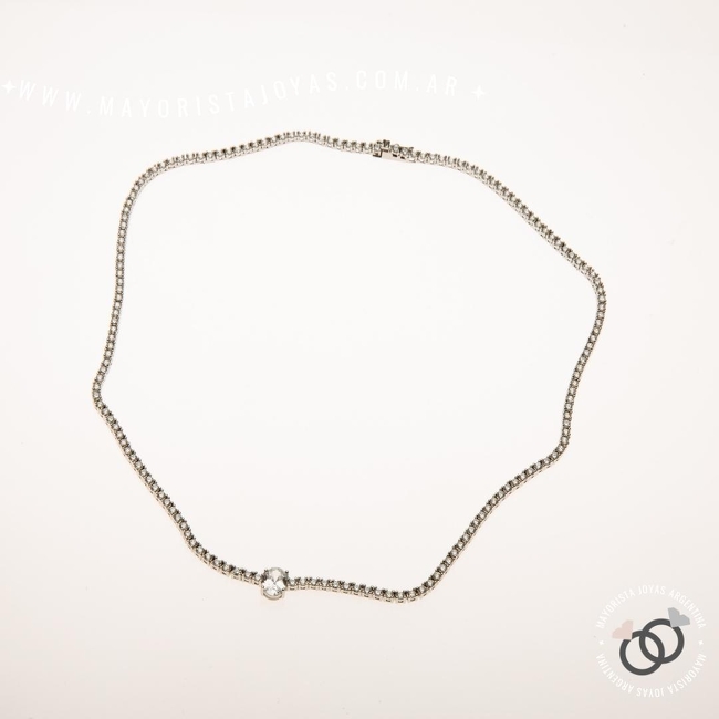 COLLAR PLATA 925 Y CUBIC (PCC0095)