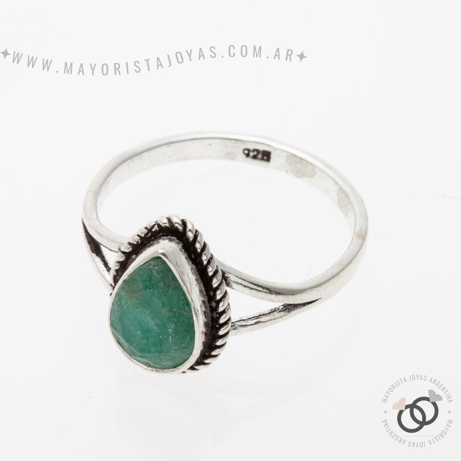 ANILLO PLATA Y PIEDRA (PAP332E)