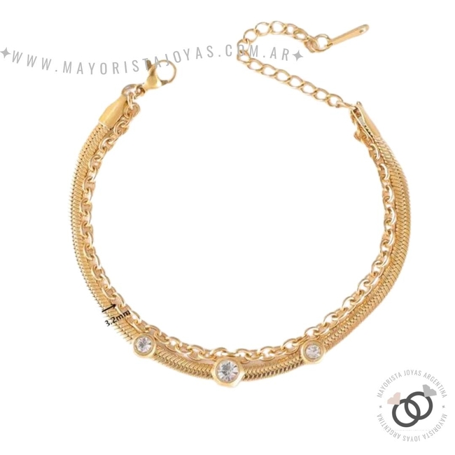 PULSERA CON CRISTALES Y ASTERISMOS (BAP0118)