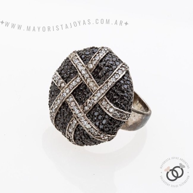 ANILLO  PLATA Y  CRISTAL (PAC253)
