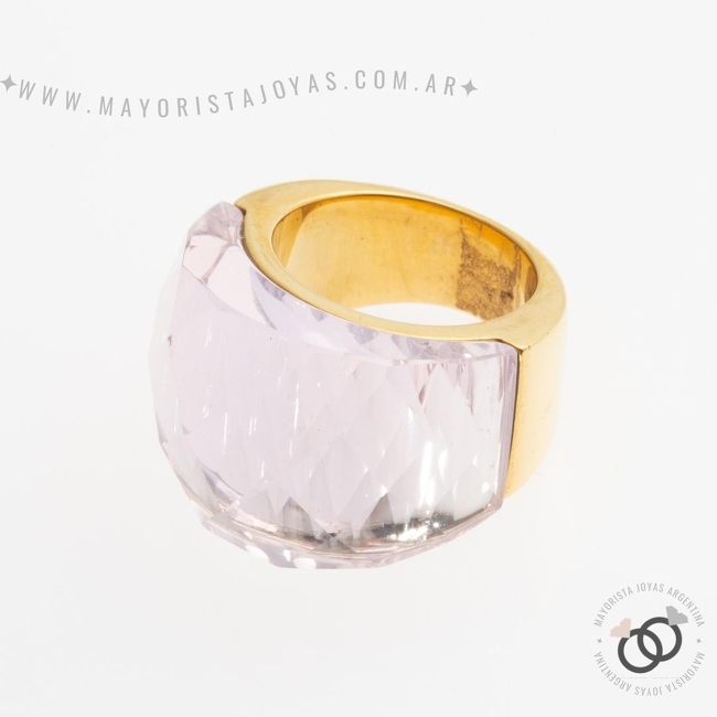 ANILLOS ACERO Y CRISTAL (AAC180)