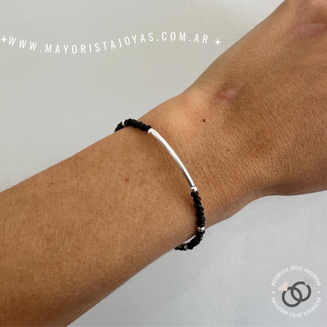 PULSERA PLATA Y CRISTAL (PBC0276)