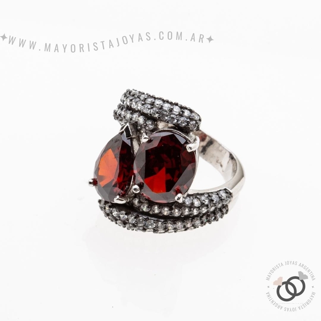 ANILLO PLATA Y CRISTAL (PAC0280R)