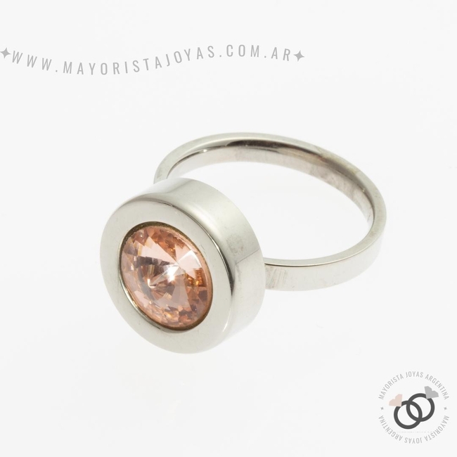 ANILLO ACERO Y CRISTAL (AAC193)