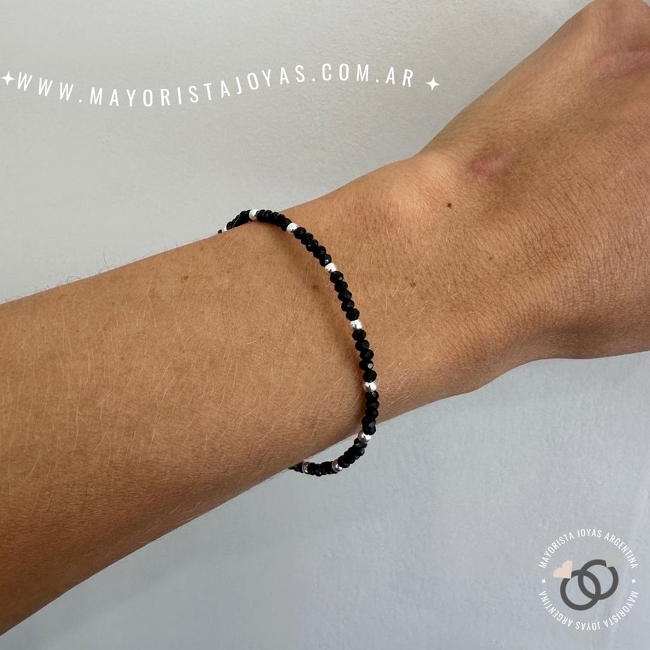 PULSERA PLATA Y CRISTAL (PBC0274)