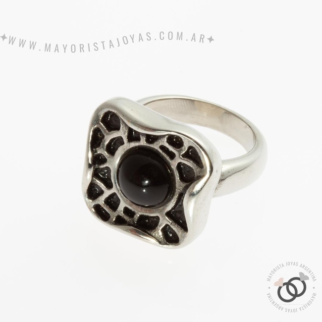 ANILLOS DE ACERO Y PIEDRA (AAP103)