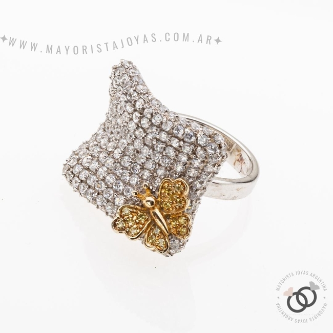 ANILLO  PLATA Y  CRISTAL (PAC267D)