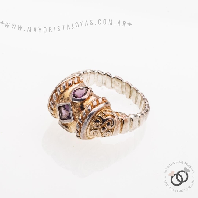 ANILLO PLATA Y CRISTAL (PAC0285)