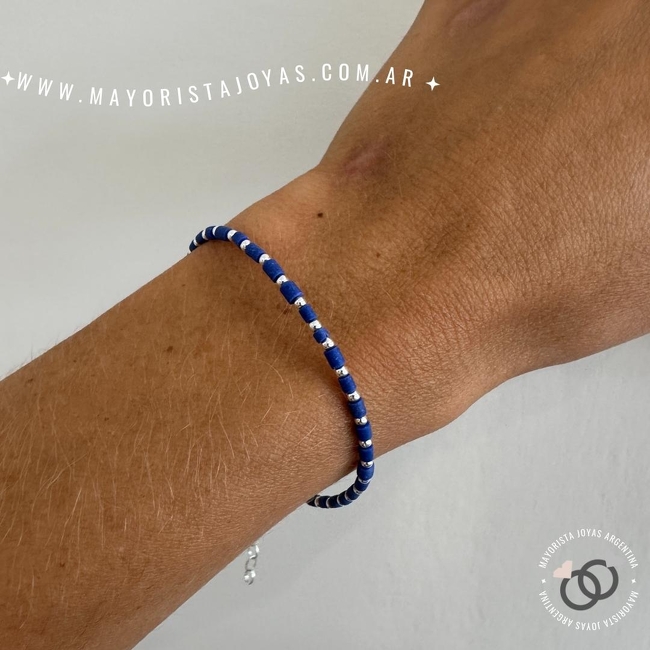 PULSERA PLATA Y PIEDRA (PBN0116)