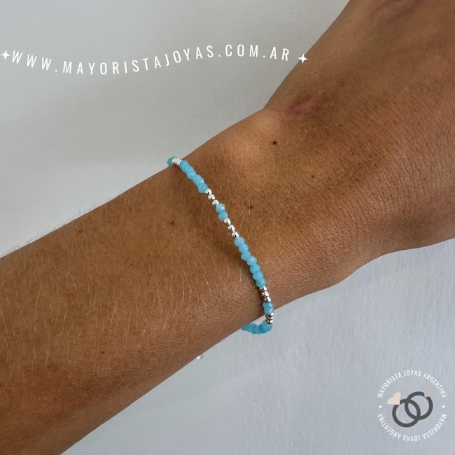 PULSERA PLATA Y CRISTAL (PBC0294)