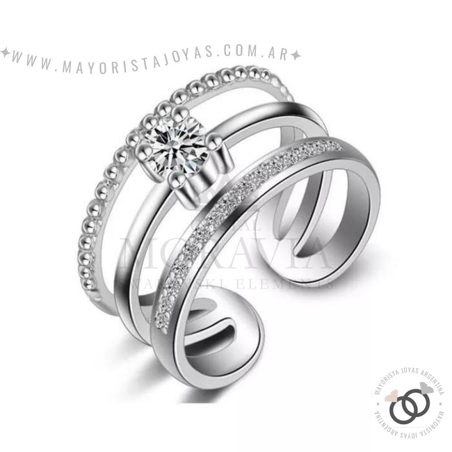 ANILLO CON  CRISTAL (MAN0084)