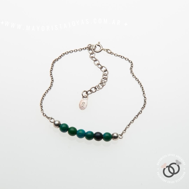 PULSERA PLATA Y PIEDRAS NATURALES (PBN002)