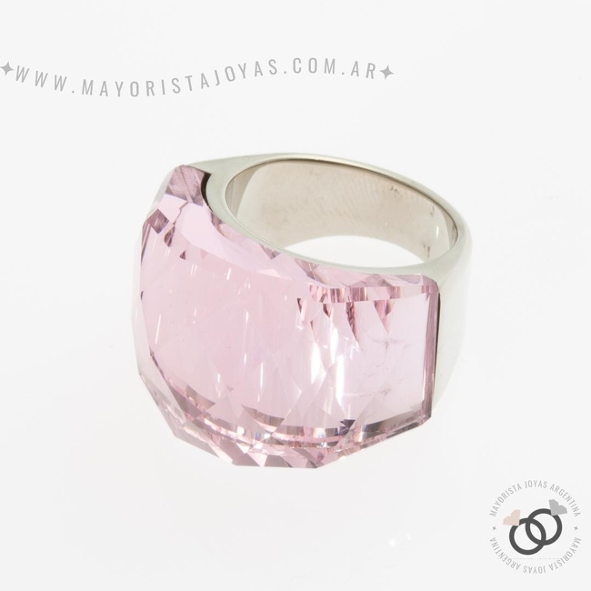 ANILLOS ACERO Y CRISTAL (AAC169)