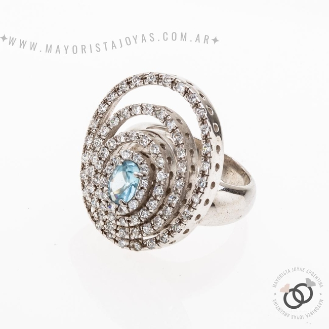 ANILLO  PLATA Y  CRISTAL (PAC259C)