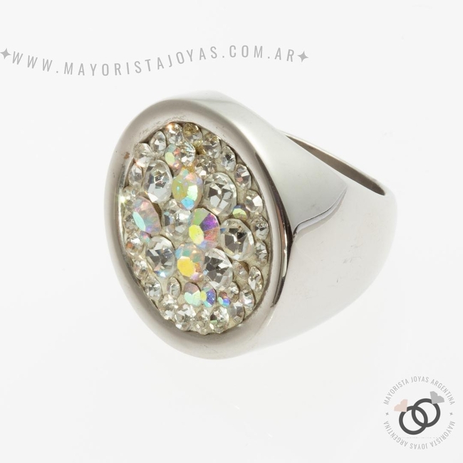 ANILLOS ACERO Y CRISTAL (AAC181)