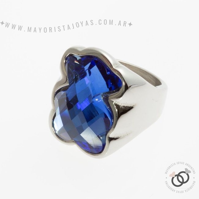 ANILLO ACERO Y CRISTAL (AAC200)