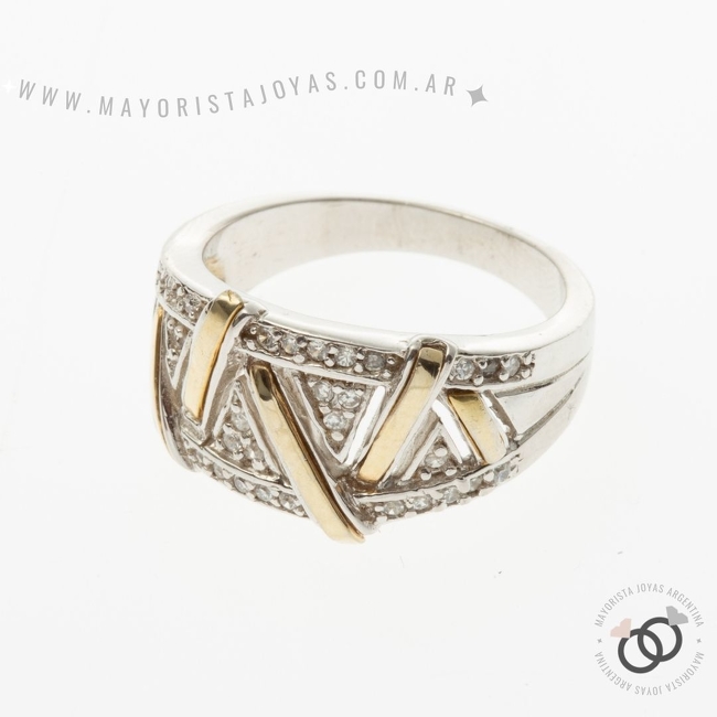 ANILLO  PLATA Y  CUBIC (PAC236)