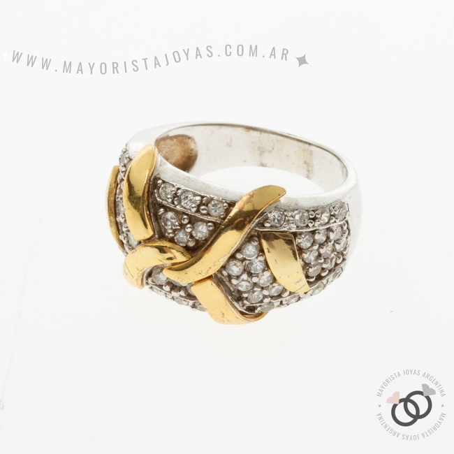ANILLO PLATA Y CUBIC (PAC234)