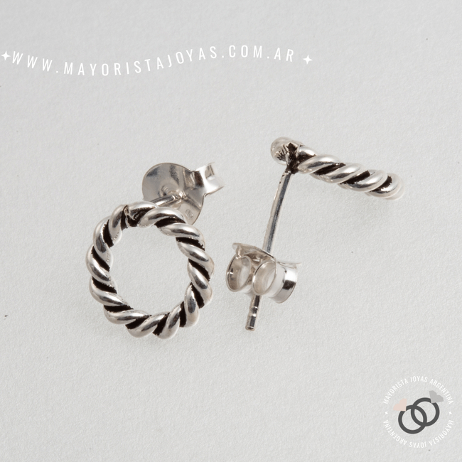 AROS PLATA CIRCULO TORZADO (PPF0083)