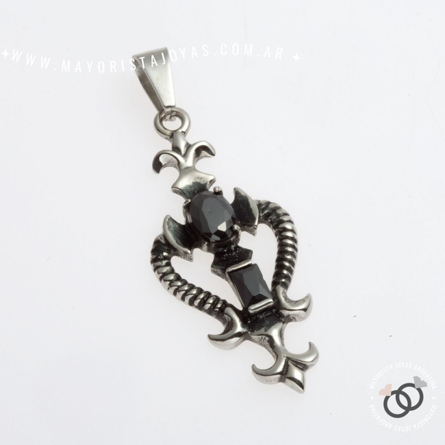 DIJE ACERO PIEDRA (DAP195N)