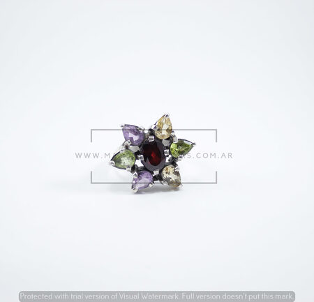 ANILLO CENTRO TOPACIO ROJO (PAP 076)